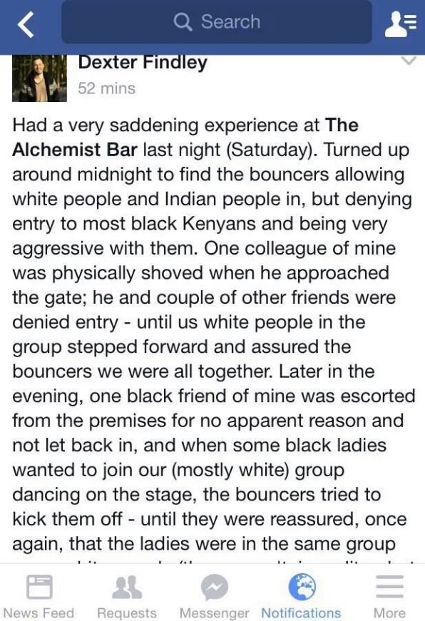 0 search dexter findley 52 mins had a very saddening experience at the alchemist