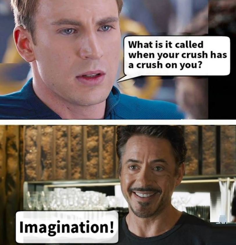What is it called when your crush has a crush on you? imagination!