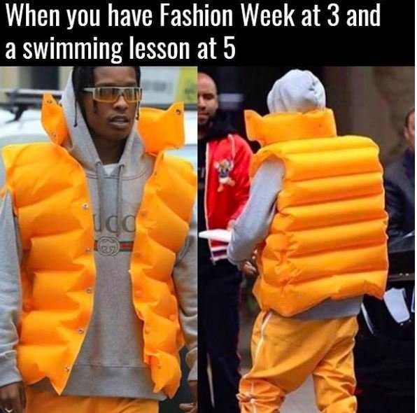 When you have fashion week at 3 and a swimming lesson at 5