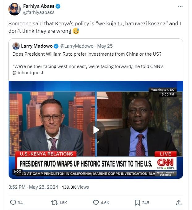 Farhiya abass farhiyaabass someone said that kenya's policy is we kuja tu, hatuw