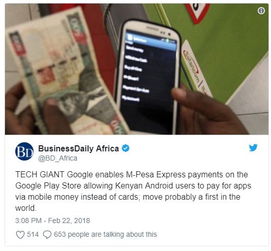 Businessdaily africa bd_africa tech giant google enables mpesa express payments