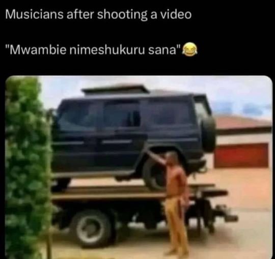 Musicians after shooting a video mwambie nimeshukuru sana'