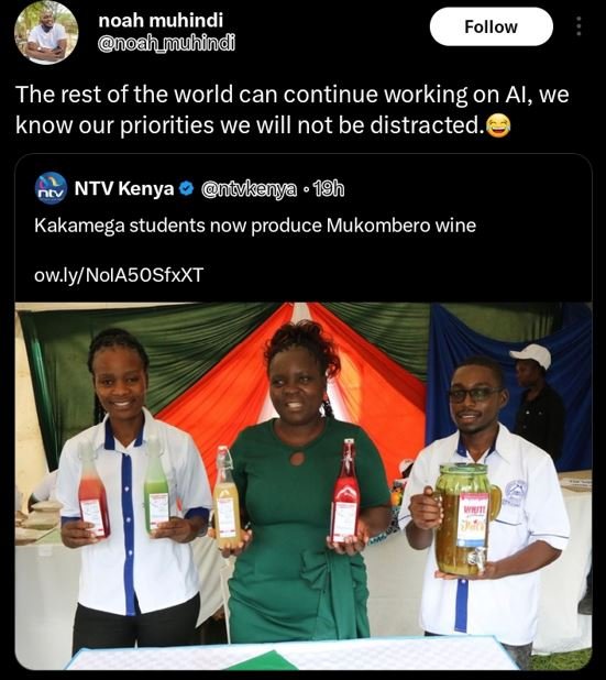 Noah muhindi noahnuhindi follow the rest of the world can continue working on al