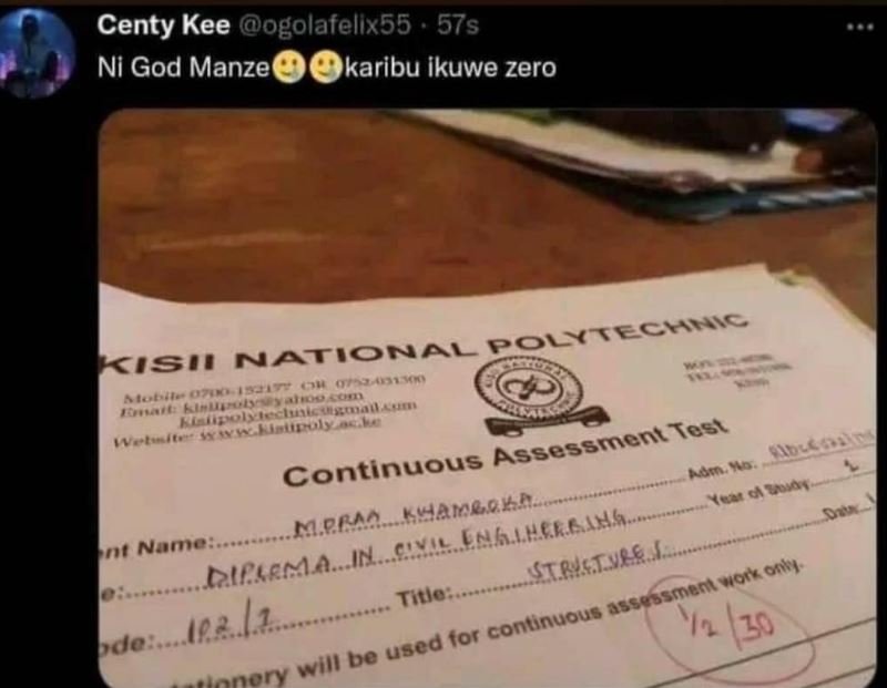 Centy kee ogolafelix55 57s ni god manze karibu ikuwe zero polecaac kisu national