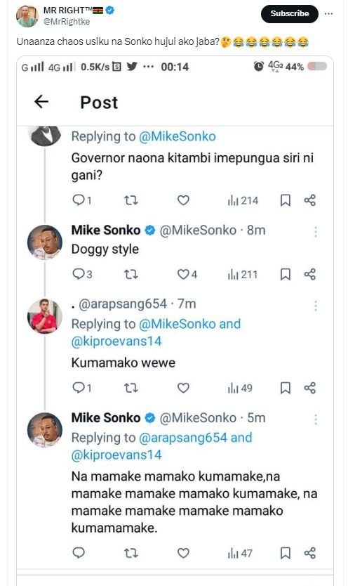 Mr righttm mrrightke subscribe unaanza chaos usiku na sonko hujui ako jaba? gull