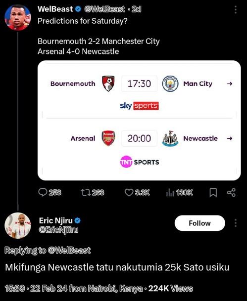 Welbeast welbeast 20 predictions for saturday? bournemouth 22 manchester city ar