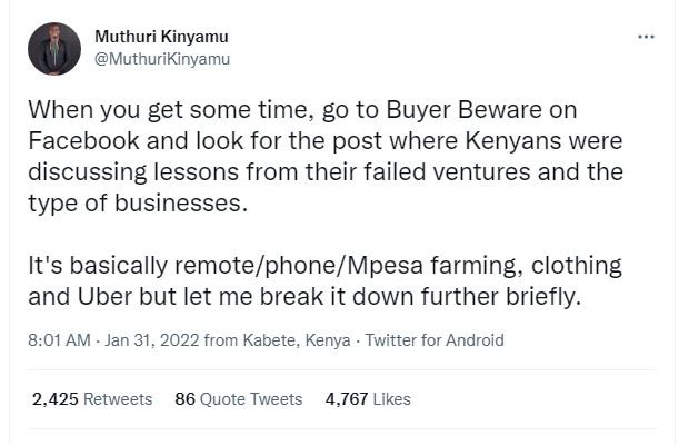 Muthuri Kinyamu MuthuriKinyamu When you get some time g0 to Buyer Beware on Face