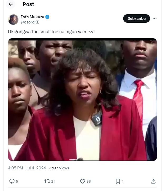 Post fafa mukuru osoroke subscribe ukigongwa the small toe na mguu ya meza 4.05