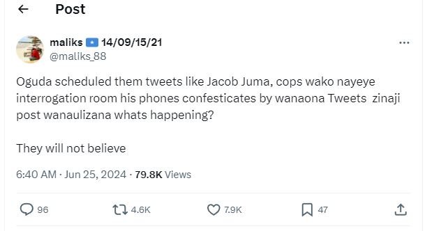 Post maliks 14091521 maliks_88 oguda scheduled them tweets like jacob juma, cops