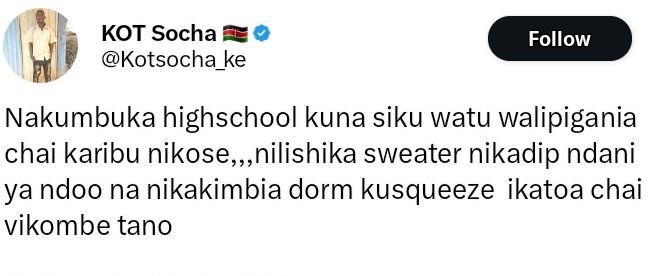 Kot socha kotsocha_ke follow nakumbuka highschool kuna siku watu walipigania cha