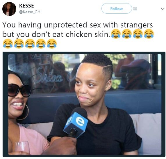 Kesse kesse_gh follow you having unprotected sex with strangers but you don't ea