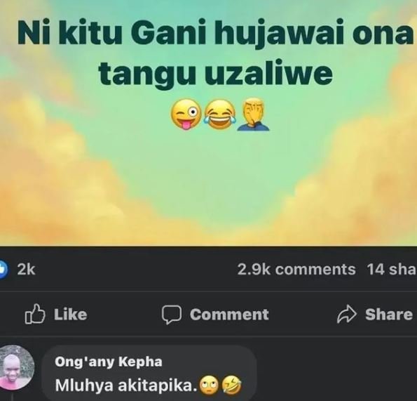 Ni kitu gani hujawai ona tangu uzaliwe 2k 2.9k comments 14 sha like comment shar