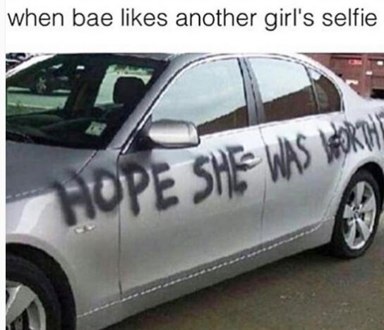 When bae likes another girl's selfie was bskte hope shf