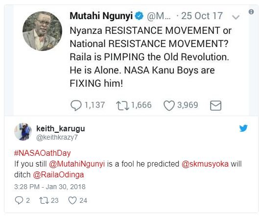 Mutahi ngunyi m 25 oct 17 nyanza resistance movement or national resistance move