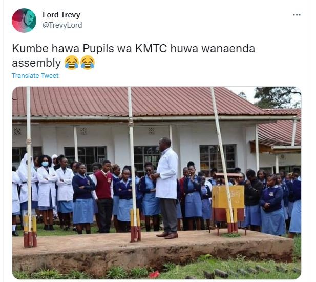 Lord trevy trevylord kumbe hawa pupils wa kmtc huwa wanaenda assembly translate