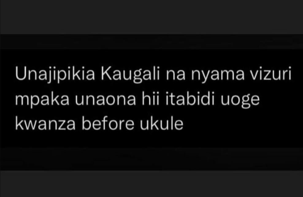 Unajipikia kaugali na nyama vizuri mpaka unaona hii itabidi uoge kwanza before u
