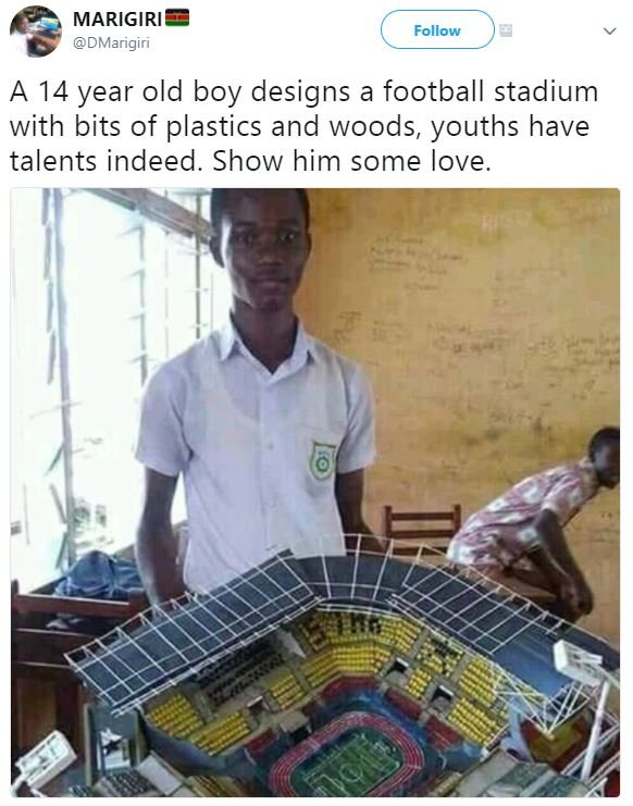 Marigiri dmarigiri follow 14 year old boy designs a football stadium with bits o