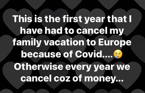 This is the first year that i have had to cancel my family vacation to europe be