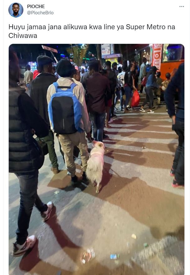 Pioche piochebrio huyu jamaa jana alikuwa kwa line ya super metro na chiwawa