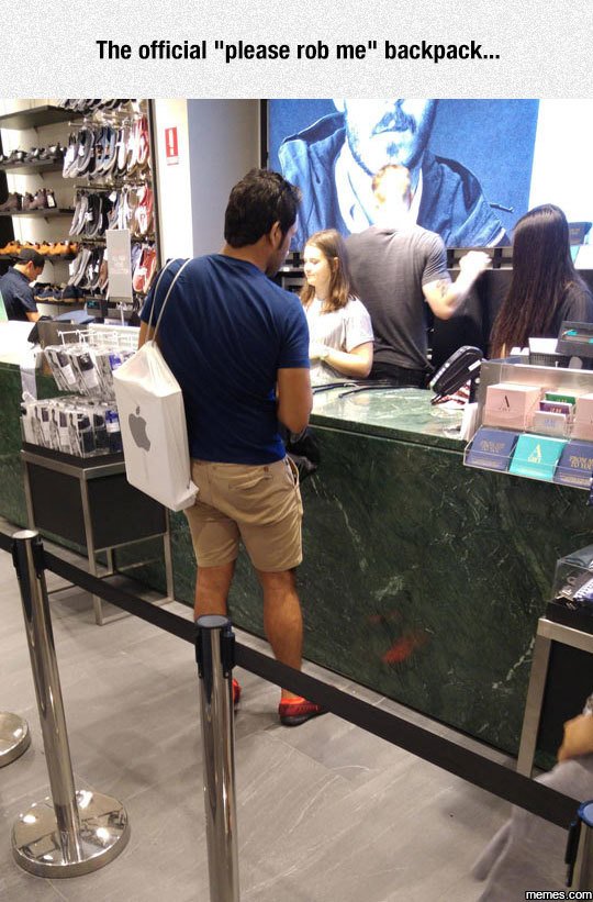 The official please rob me backpack . teme