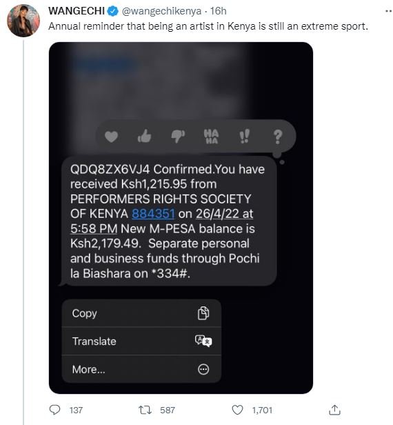 Wangechi wangechikenya . 16h annual reminder that being an artist in kenya is st