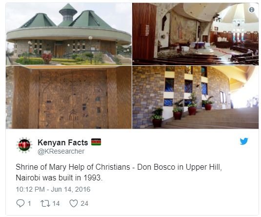 Kenyan facts kresearcher shrine of mary help of christians don bosco in upper hi