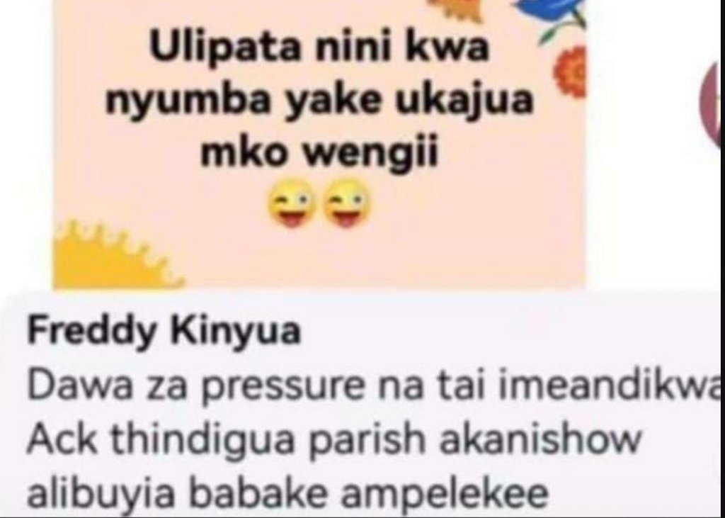 Ulipata nini kwa nyumba yake ukajua mko wengii freddy kinyua dawa za pressure na