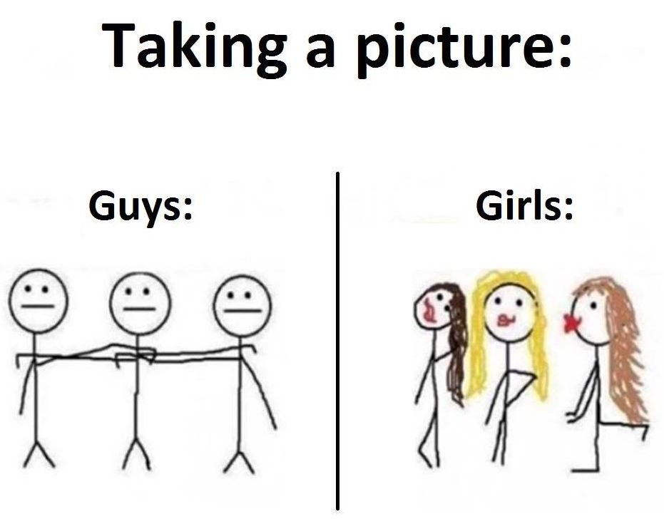 Taking a picture guys girls