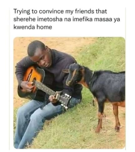 Trying to convince my friends that sherehe imetosha na imefika masaa ya kwenda h