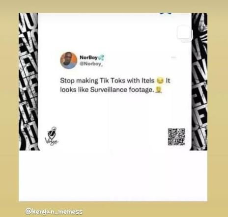 Norboy moiboy stop making tik toks with itels looks llke survelllance footage ke
