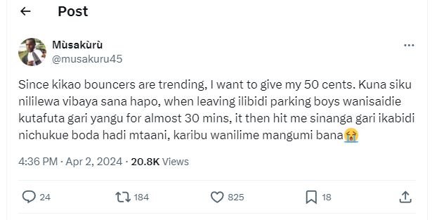Post musakuru musakuru4s since kikao bouncers are trending. want to give my 50 c