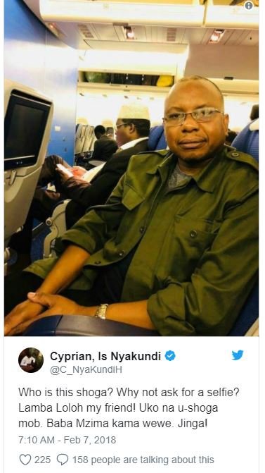 Cyprian is nyakundi c nyakundih who is this shoga? why not ask for a selfie? lam