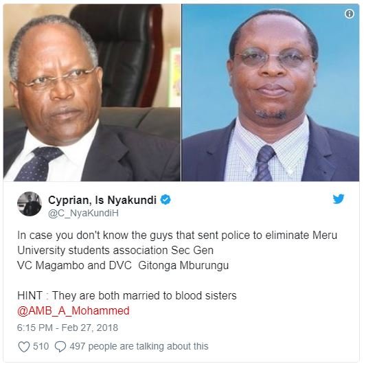 Cyprian, is nyakundi c_nyakundih in case you don't know the guys that sent polic