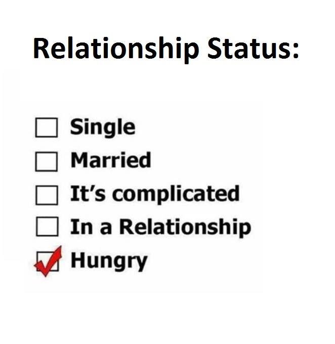 Relationship status single married it's complicated in a relationship hungry