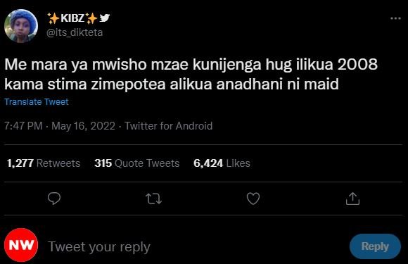 Kibz its_dikteta me mara ya mwisho mzae kunijenga hug ilikua kama stima zimepote