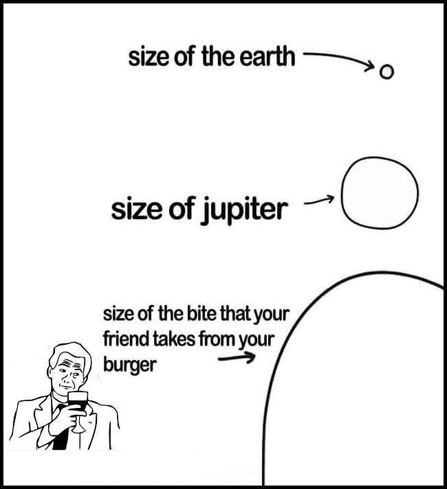 Sizeof theearth 0 size of jupiter sizeof thebite thatyour friend takes from your
