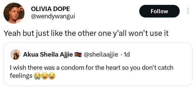 Olivia dope wendywangui follow yeah but just like the other one yall won't use i