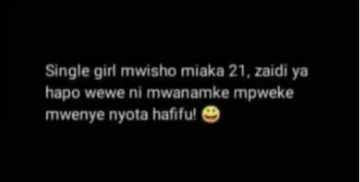 Single gul mwisho miaka 21,zaidı ya hapo wewe nı mwanamke mpweke mwenye nyota ha