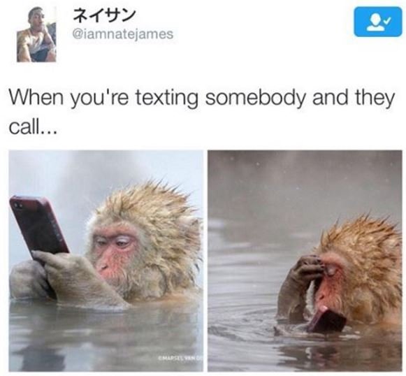 K9 iamnatejames when you're texting somebody and they call.