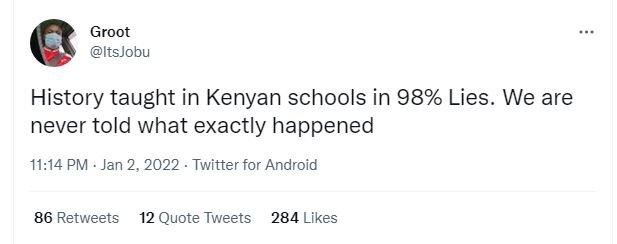 Groot ItsJobu History taught in Kenyan schools in 98 Lies. We are never told wha