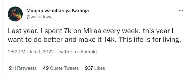 Munjiru wa mbari ya Karanja wakariowa Last year, spent 7k on Miraa every week, t