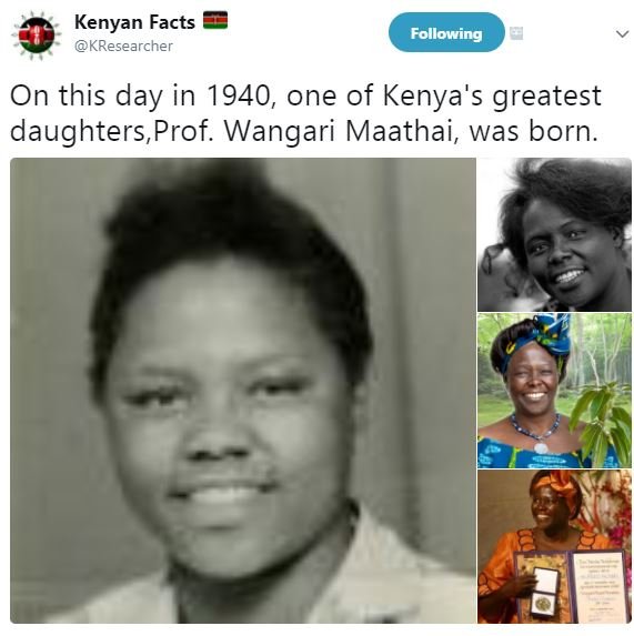 Kenyan facts kresearcher following on this day in , one of kenya's greatest daug