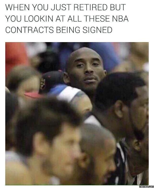 When you just retired but you lookin at all these nba contracts being signed 7em