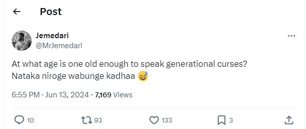 Post jemedari mrjemedari at what age is one old enough to speak generational cur