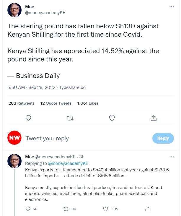 Moe moneyacademyke the sterling pound has fallen below sh130 against kenyan shil