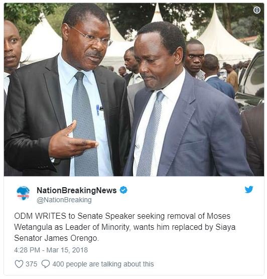 Nationbreakingnews nationbreaking odm writes to senate speaker seeking removal o
