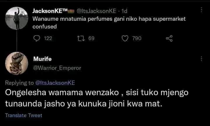 Jacksonketm itsjacksonke id wanaume mnatumia perfumes gani niko hapa supermarket