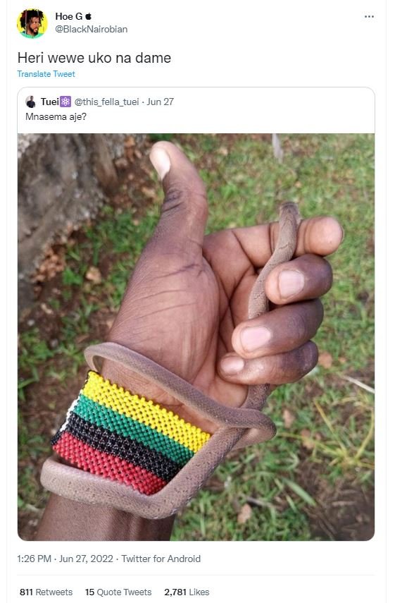 Hoe g blacknairobian heri wewe uko na dame translate tweet tuei this_fella_tuei