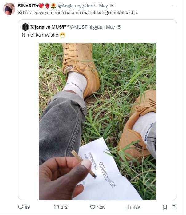 Sinorita angie_angeline7 may 15 si hata wewe umeona hakuna mahali bangi imekufik