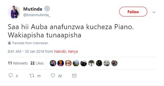 Mutinda onanmutinda follow saa hii auba anafunzwa kucheza piano wakiapisha tunaa